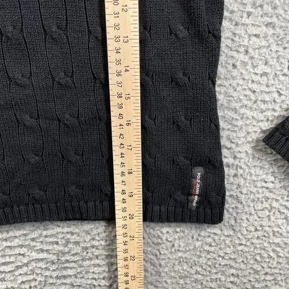 Polo Jeans Co Ralph Lauren Cable Knit Sweater Women Small Black Cotton 90s Y2K - Picture 6 of 8